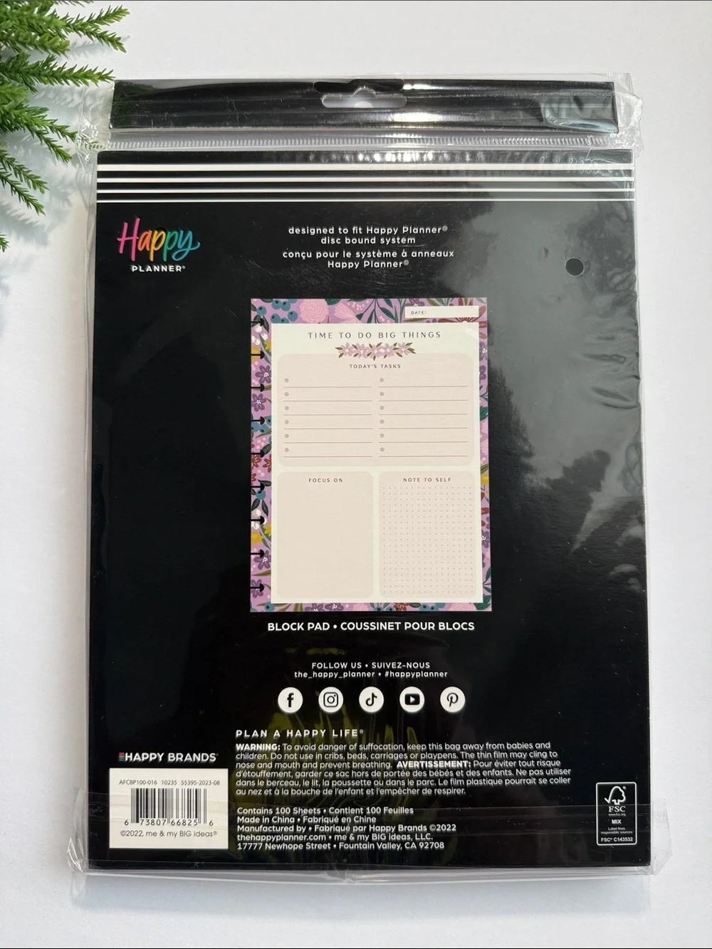 🎀  Happy Planner block note journal pad